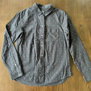 NYC Broadway and Broome Blouse Women's Size Medium Button Up‎ Long Sleeve Black